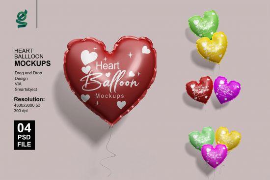 Heart Balloon Mockups