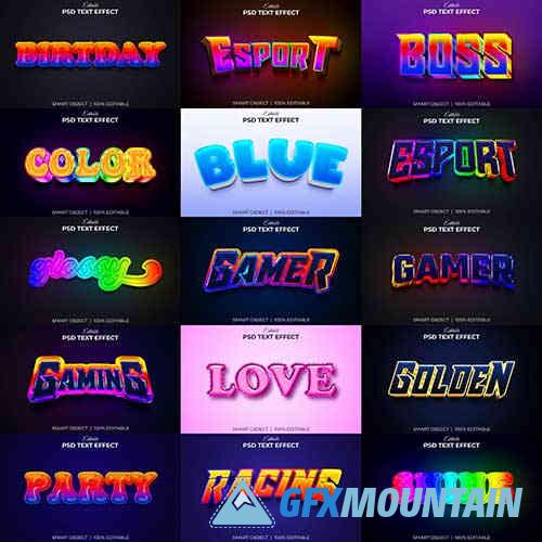 Psd text effect set