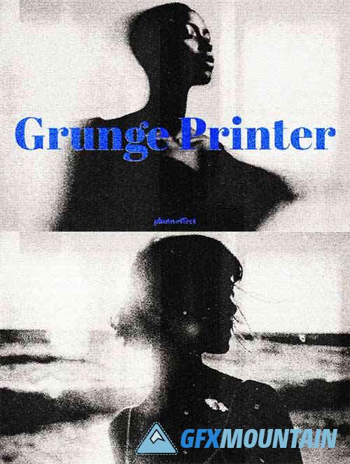 Grunge Old Printer Photo Effect