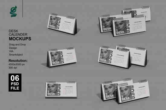 Desk Calender Mockups