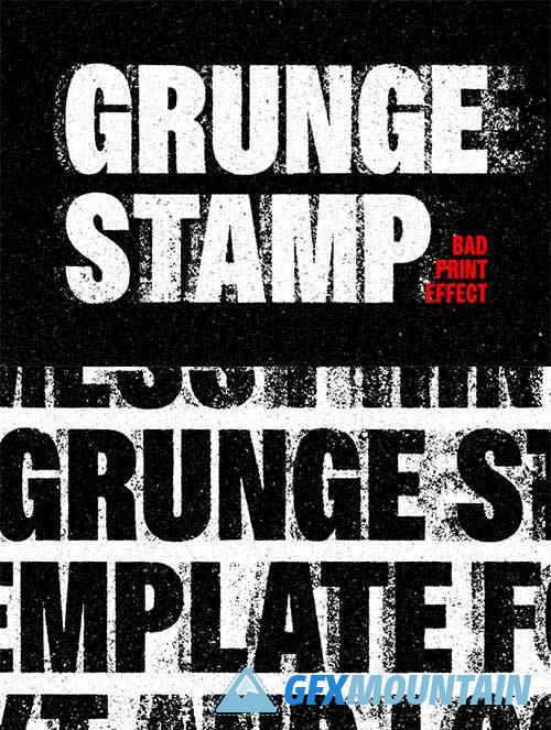 Grunge Print Stamp Text Effect