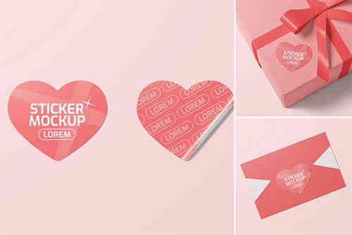 Valentine Sticker Mockup