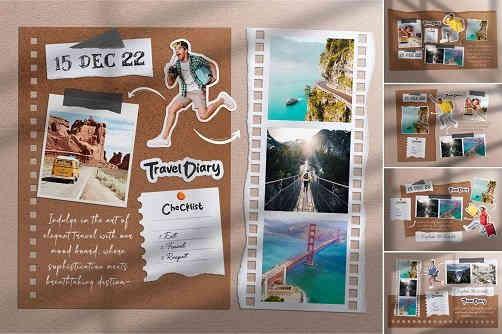 Travel Moodboard Mockup Set