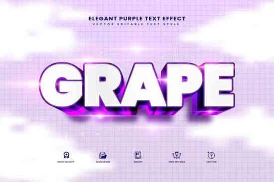 Grape Purple Editable Text Effect