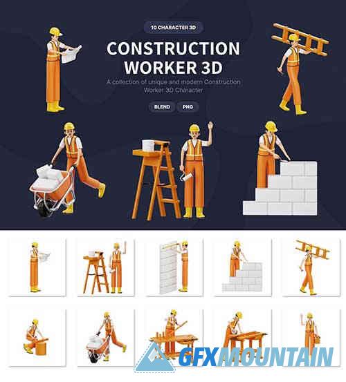 Construction Worker 3D Character