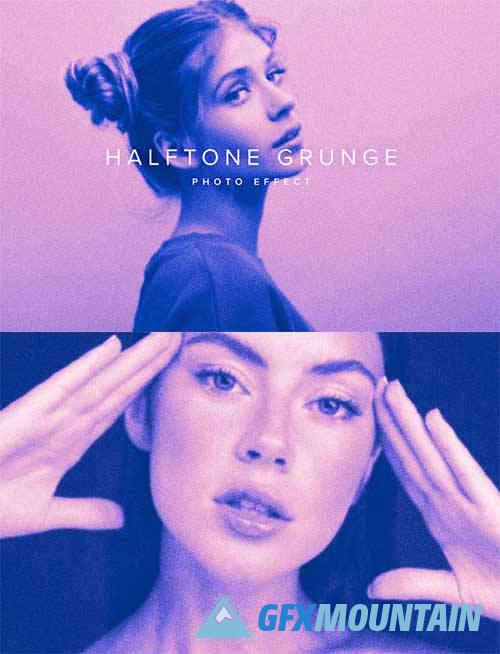 Grunge Halftone PSD Photo Effect