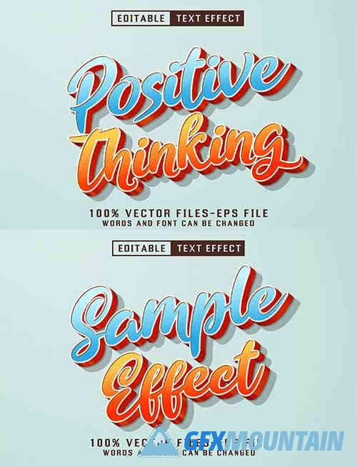 Positive Thinking 3d Text Effect