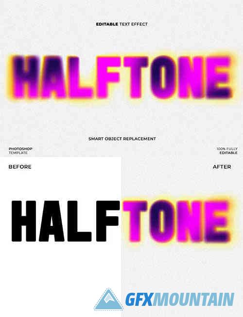 Halftone Blur Text & Logo Effect