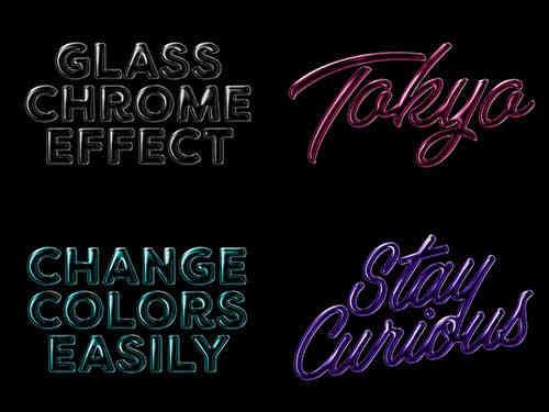 Glass Chrome Text & Logo Effect