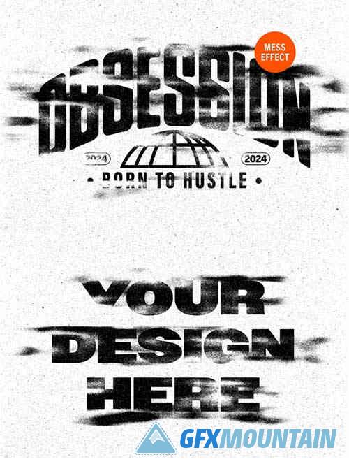 Mess Print Text & Logo Effect