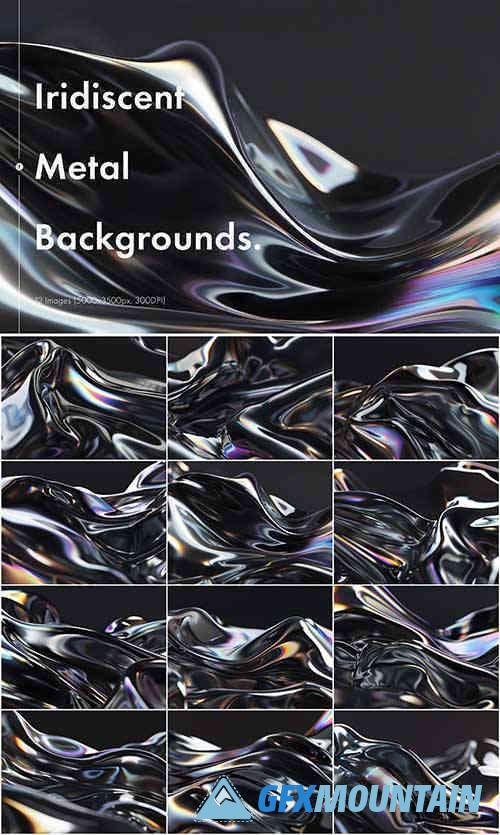 Iridescent Liquid Metal Backgrounds