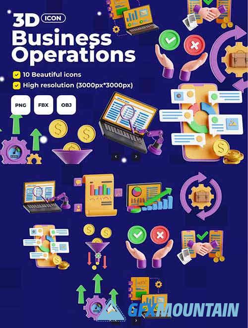 Business Operations V.1 – 3D Icon Set