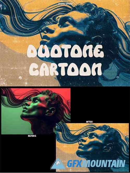 Duotone Worn Cartoon Comics Effect