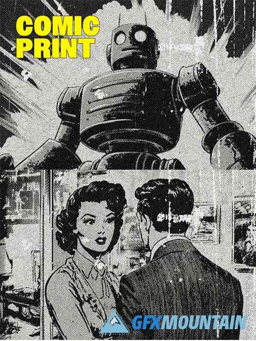 Retro Comic Print Photo Effect