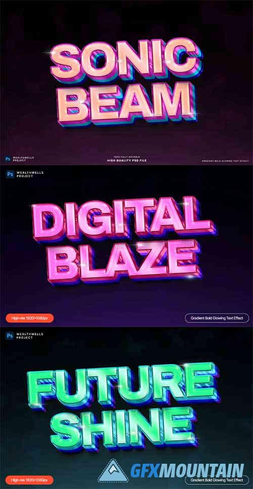 Gradient Bold Glowing Text Effect