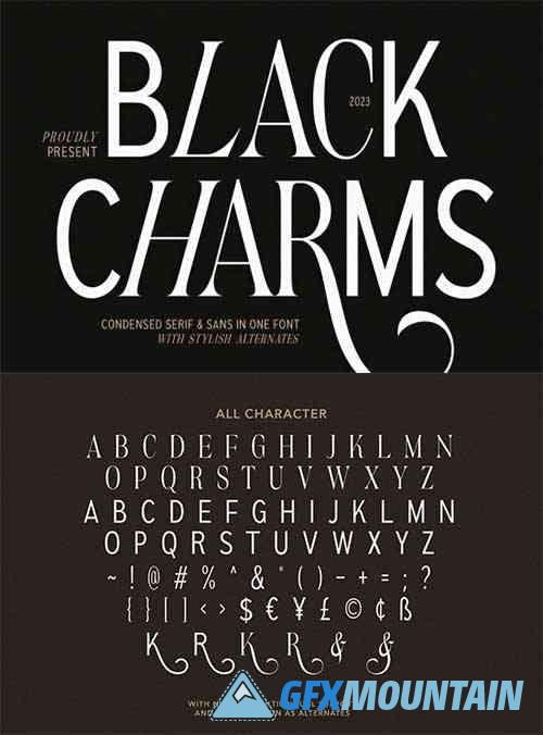 Black Charms - Condensed Font Duo