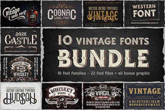 Vintage Font Family Bundle