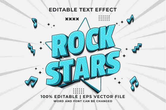 Rock Stars Vector Editable Text Effect