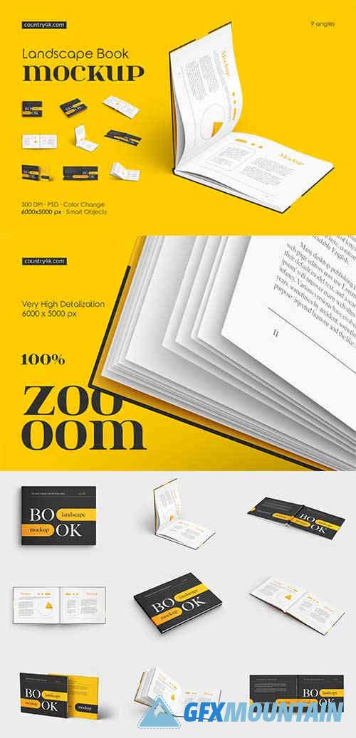 Landscape Book Mockup Set