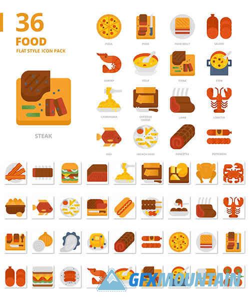 Food Flat Style Icon Pack