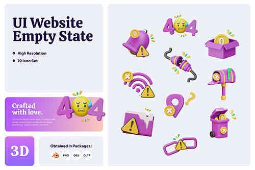 3D Icon Empty State Illustration