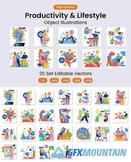 Productivity and Lifestyle Object Illustration