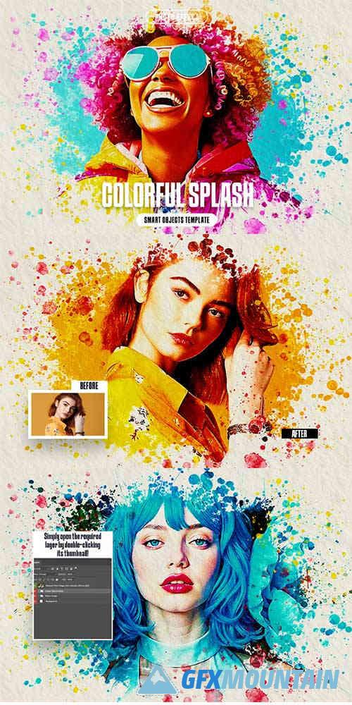 Colorful Splash Photo Effect