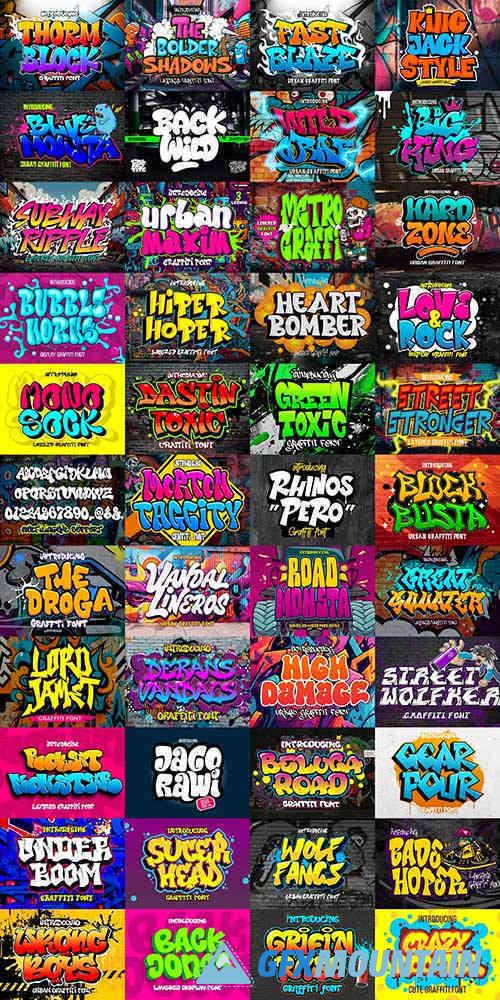 Urban Vibes - Graffiti Font Bundle