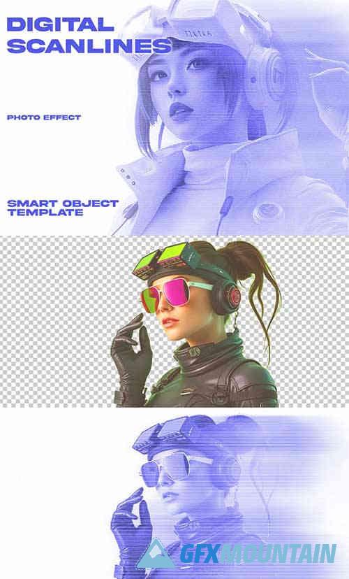 Digital Scanlines Photo Effect