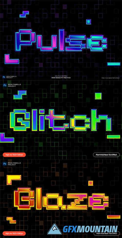 Pixel Vivid Neon Text Effect