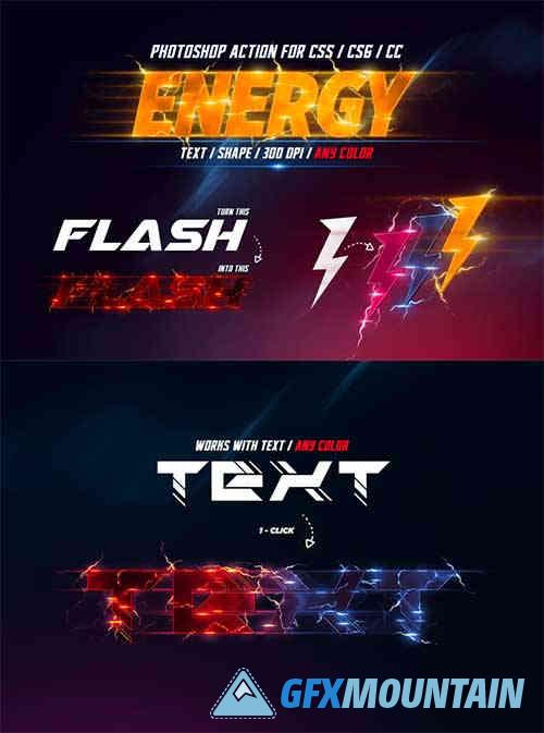 Energy Text Photoshop Action