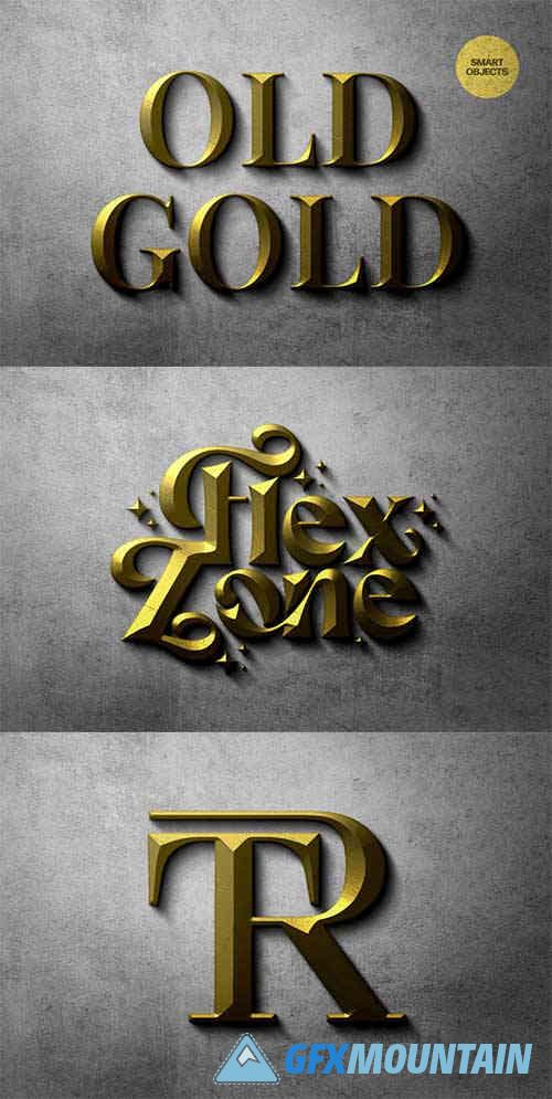 Golden Concrete Text & Logo Mockup