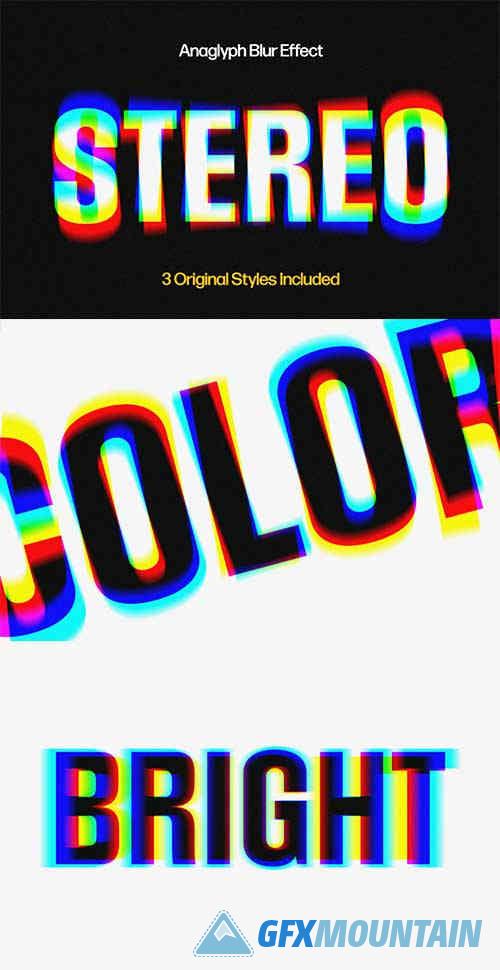 Anaglyph Blur Text Effect