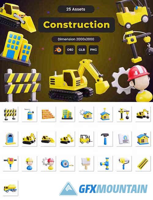 Construction 3D Icons