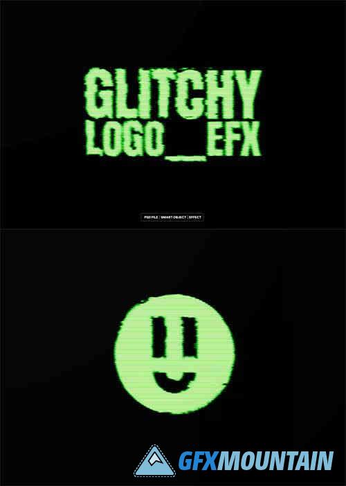 Glitched Digital Text and Logo Effect