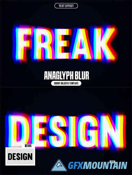 Anaglyph Blur Text Effect