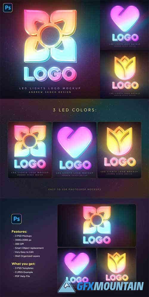 LED Logo Photoshop Mockup