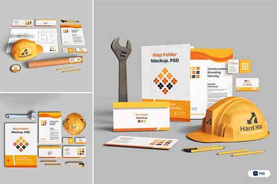 Construction Brand Identity Mockup