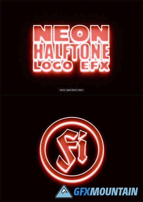 Neon Halftone Text and Logo Effect