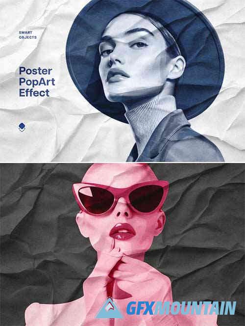 Crumpled Pop-Art Poster Effect