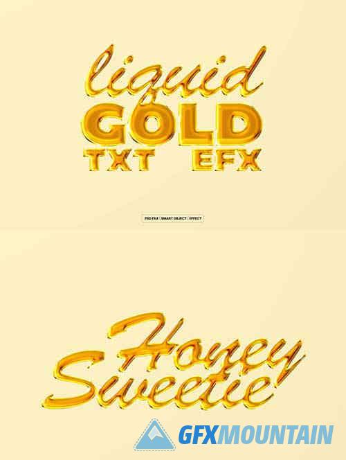 Liquid Gold Logo and Text Effect