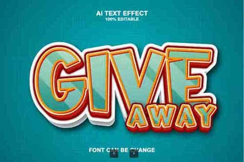 Give Away 3d Text Effect