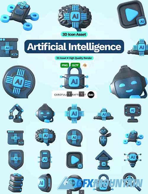 3D Artificial Intelligence Icon