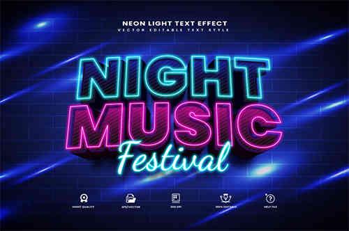 Night Music Event Editable Vector Text Effect