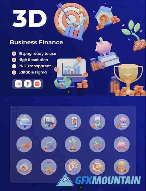 Business & Finance - 3D Illustratation