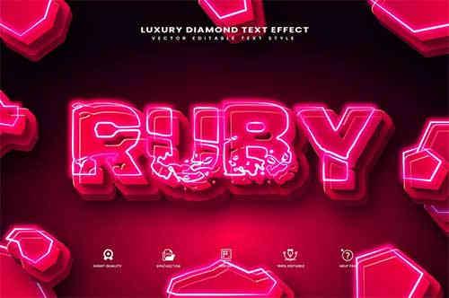 Pink Ruby Editable Text Effect