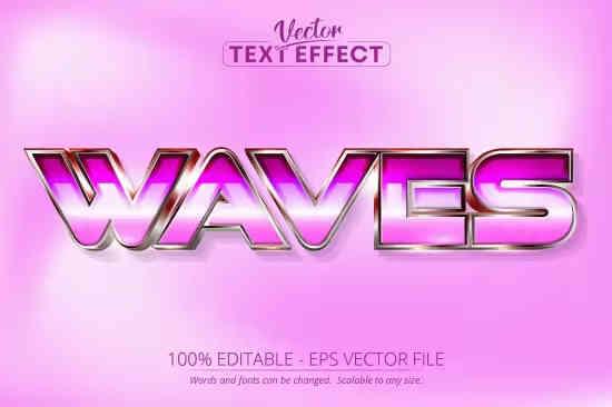 Waves – Editable Text Effect, Retro Font Style