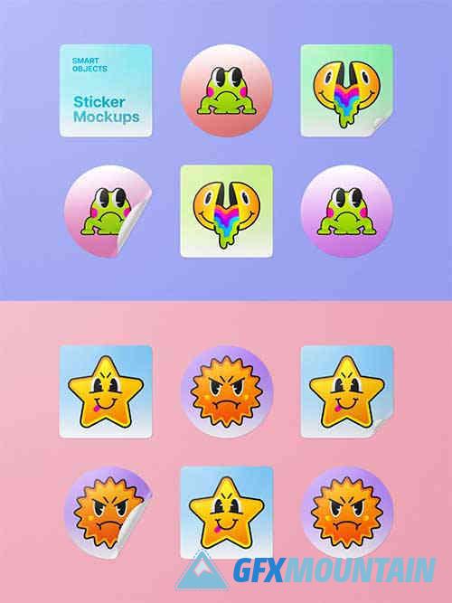 Stickers Set Mockup