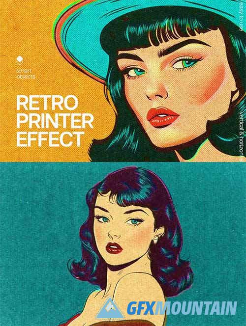 Retro Printer Design Template