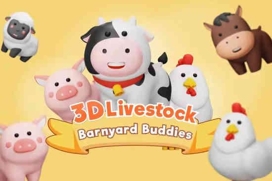 Farmy – Livestock 3D Icon Set